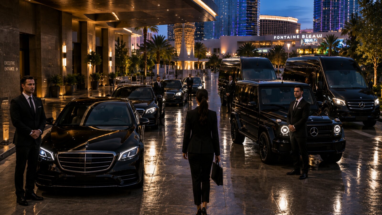 The black fleet staged for ground transportation