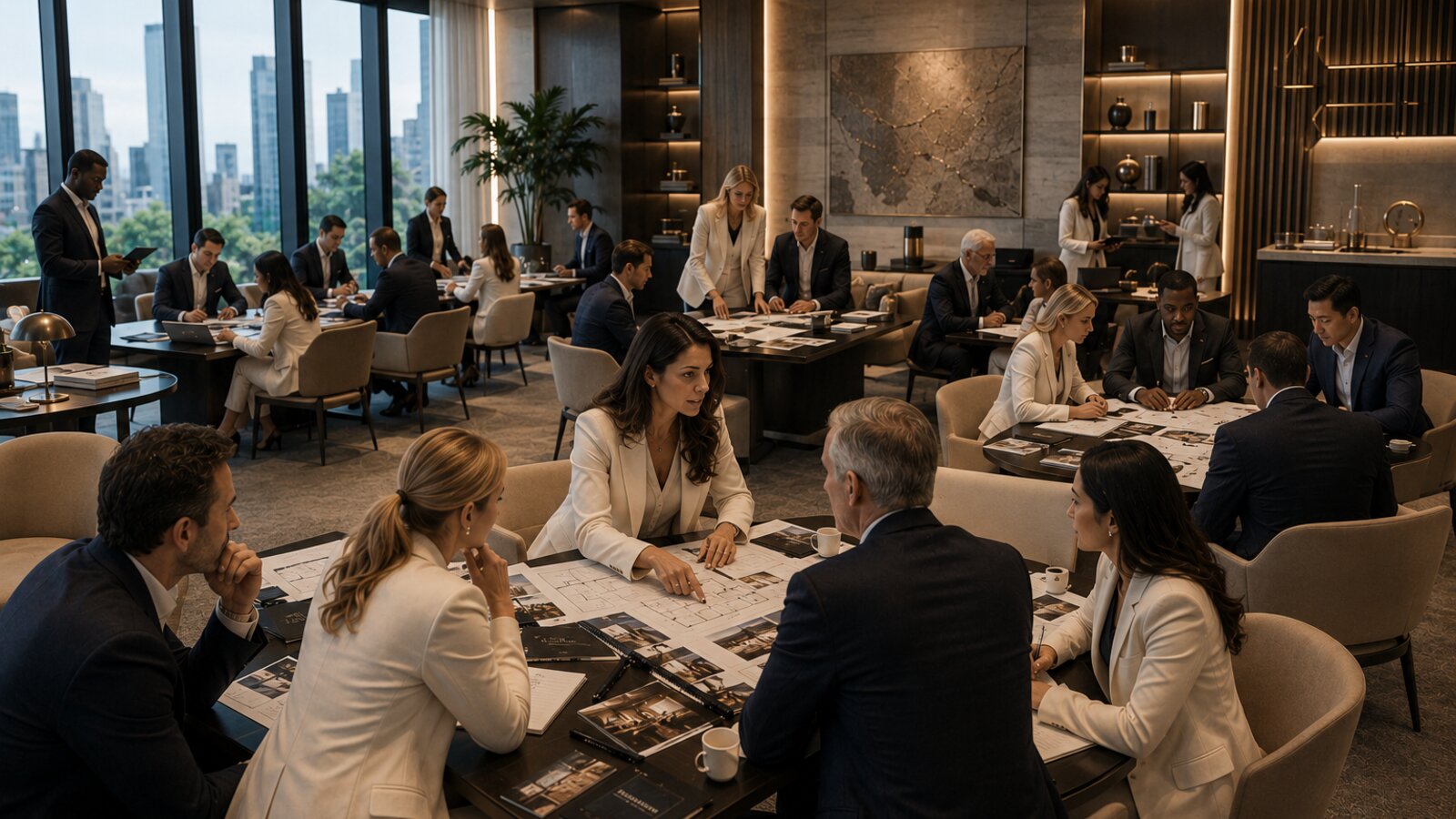 Talent network orientation in a modern conference room